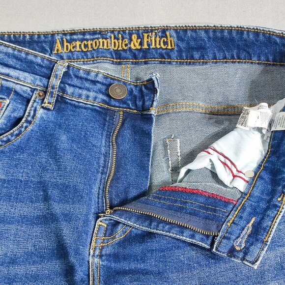 Abercrombie & Fitch jeans men's size 34 denim blue colour straight leg selvedge - Picture 9 of 15